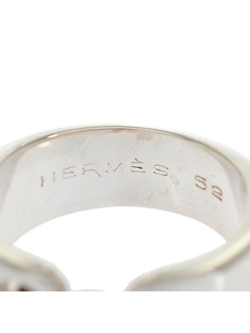 Hermes Raset Ring 52 Vintage 18K Yellow Gold 925 Sterling Silver
